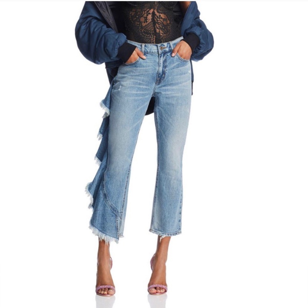 PISTOLA Lennon Take a Chance side ruffle denim 28